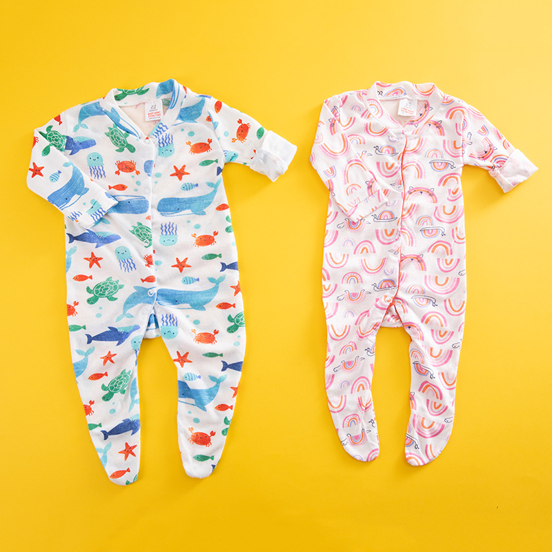 New and cheap baby spring and summer one-piece clothes for boys and girls, cotton crawling clothes for newborns pic 3