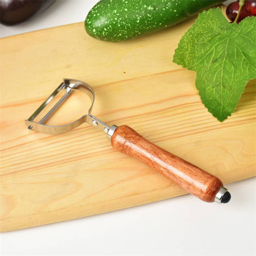 Card-mounted peeler, serrated peeler, wooden handle fruit knife, vegetable peeler, planer, kitchen peeler, 2-yuan store pic 10