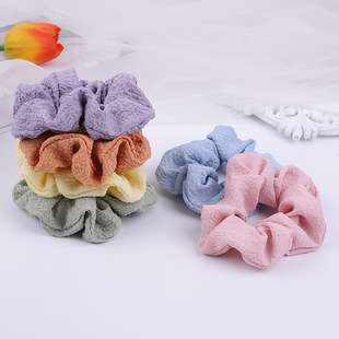 Wholesale of Japanese and Korean hair ties, large intestine hair bands, JK checkered retro leather band hair ties, Korean simple hair accessories, and pig large intestine accessories pic 8