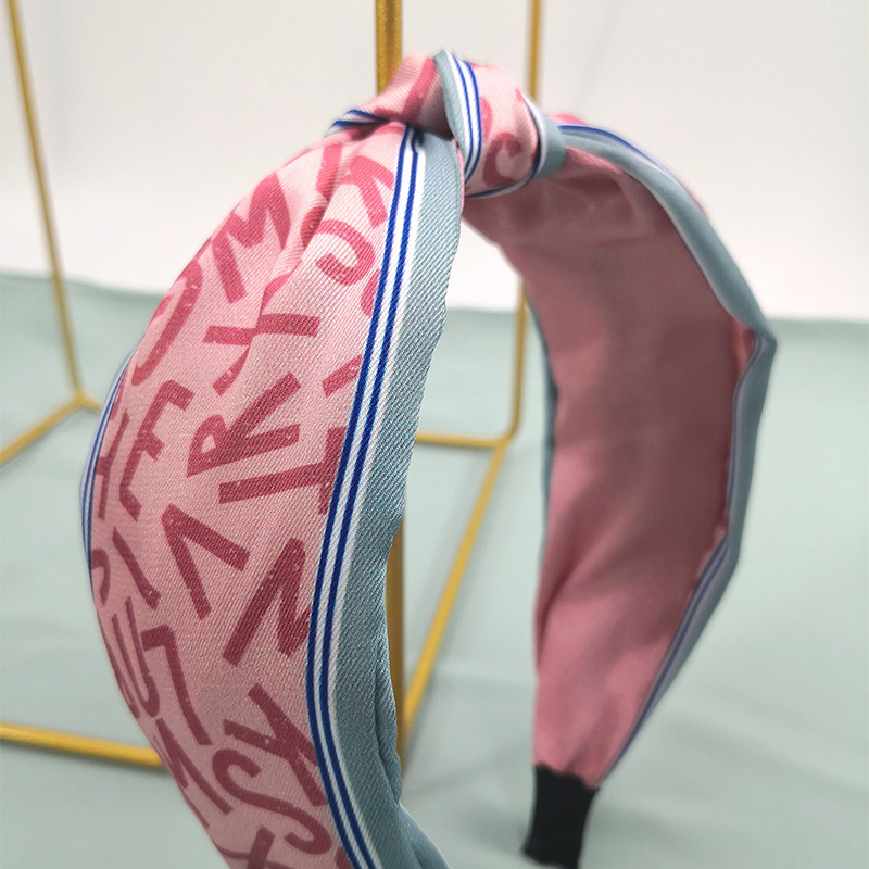 双色拼接印字母中间打结发箍宽边压发发饰欧美网红时尚发卡女详情14