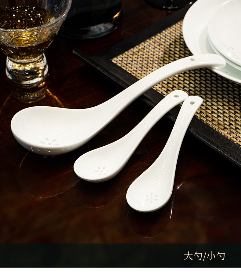 Camel Peak Ceramics Group Jingdezhen Linglong Ceramic Tableware Set, Customized household housewarming gift bowl and plate set pic 23