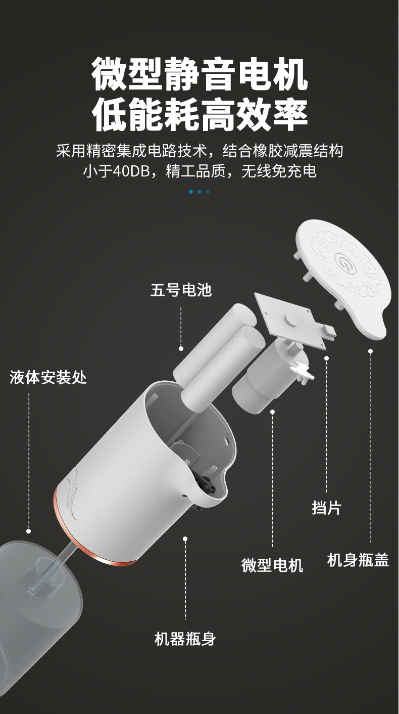 跨境外贸免接触自动感应泡沫皂液机红外感应智能洗手消毒机洗手机详情15