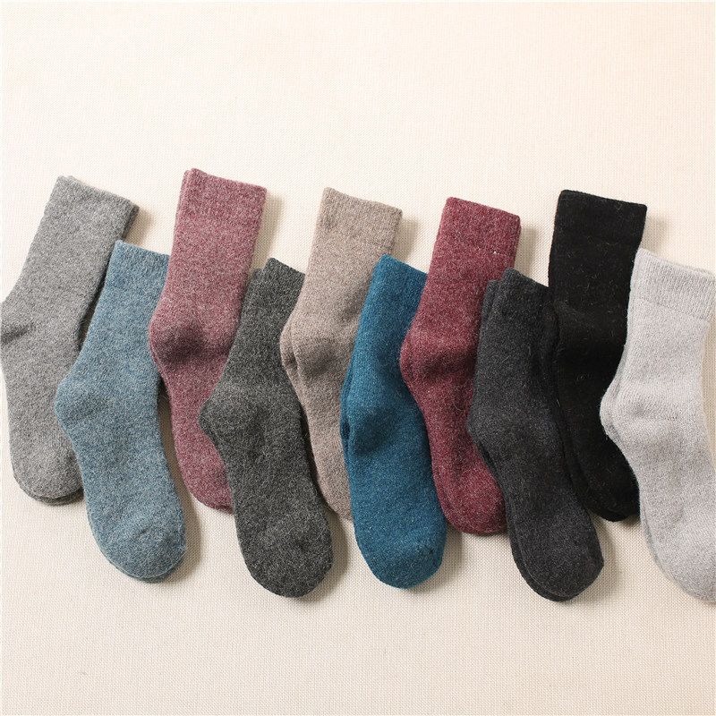Autumn and winter wool socks for women, mid-calf socks with fleece and thickened heating and warmth, super thick wool socks for men, wool pic 4