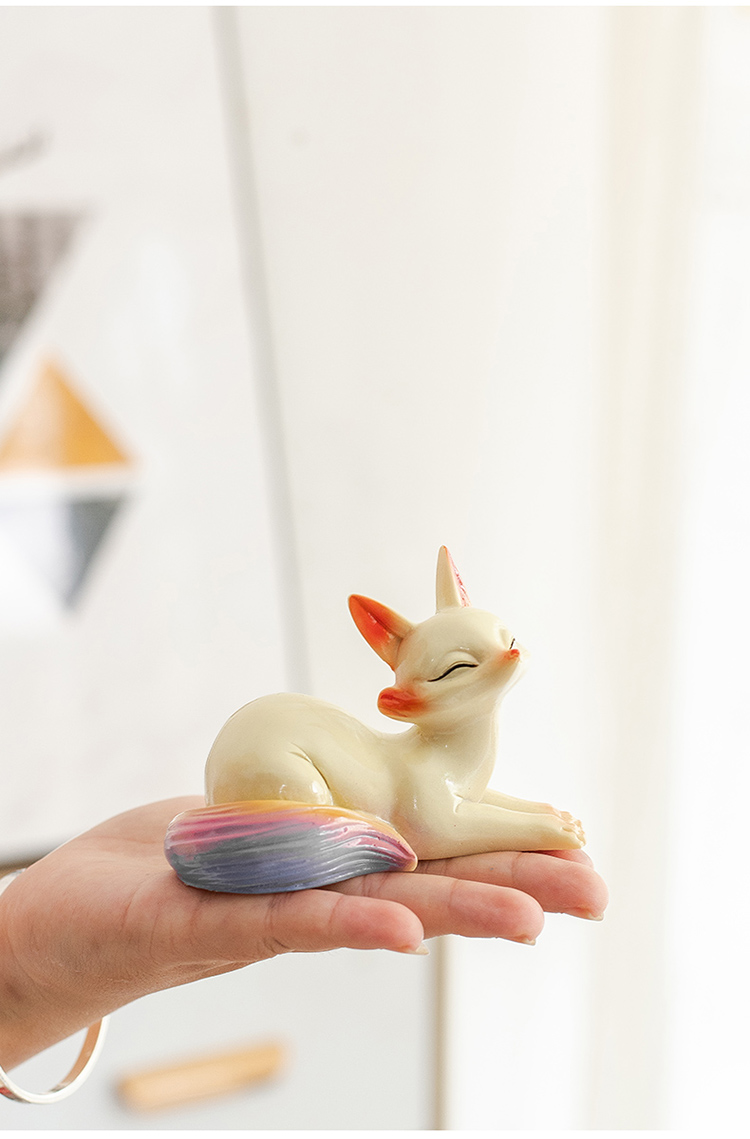The color-changing little fox, panda and rabbit tea pet can be raised for tea play, office, home, tea table and tea pet decoration pic 12