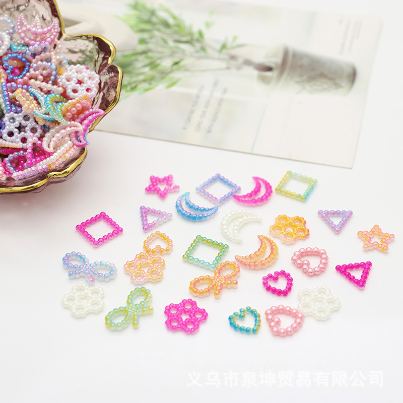 Factory direct sales of colorful ABS imitation pearl, irregular-shaped loose beads, cream resin, phone cases, hair clips, diy accessories pic 2