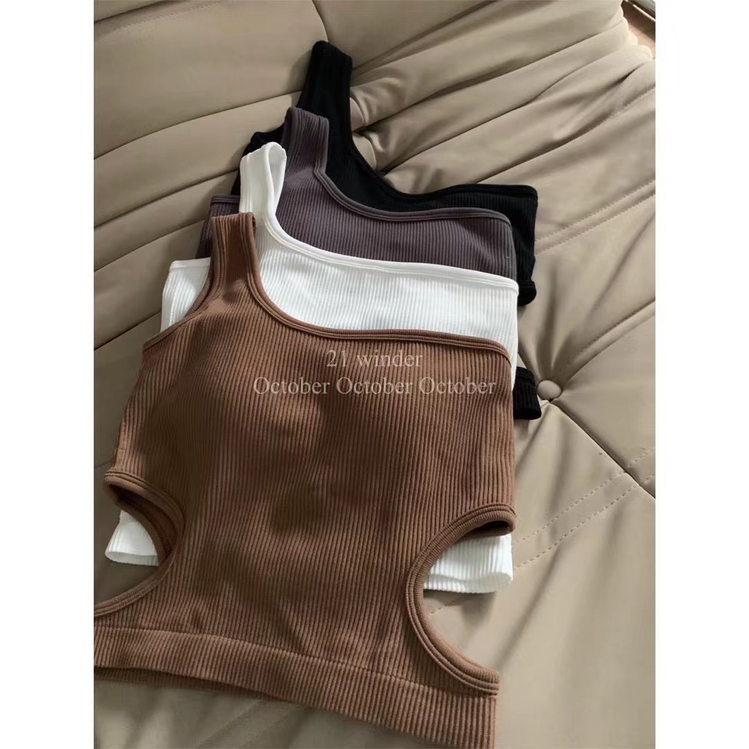 2021新款性感辣妹无痕斜肩抹胸一体固定杯百搭打底外穿裹胸美背女详情1