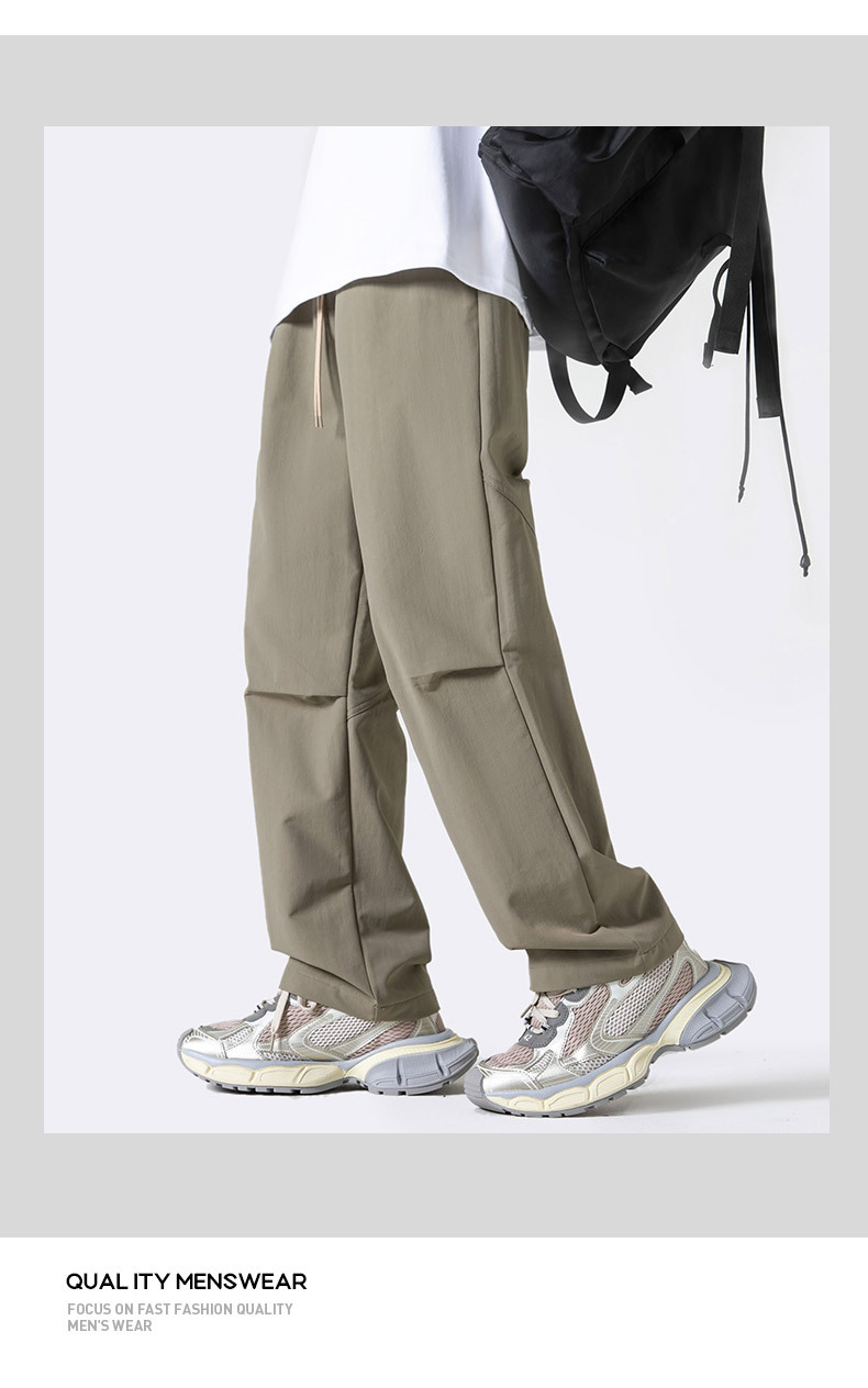 美式降落伞兵裤子男士秋季新款ins潮牌直筒长裤多巴胺宽松休闲裤详情14