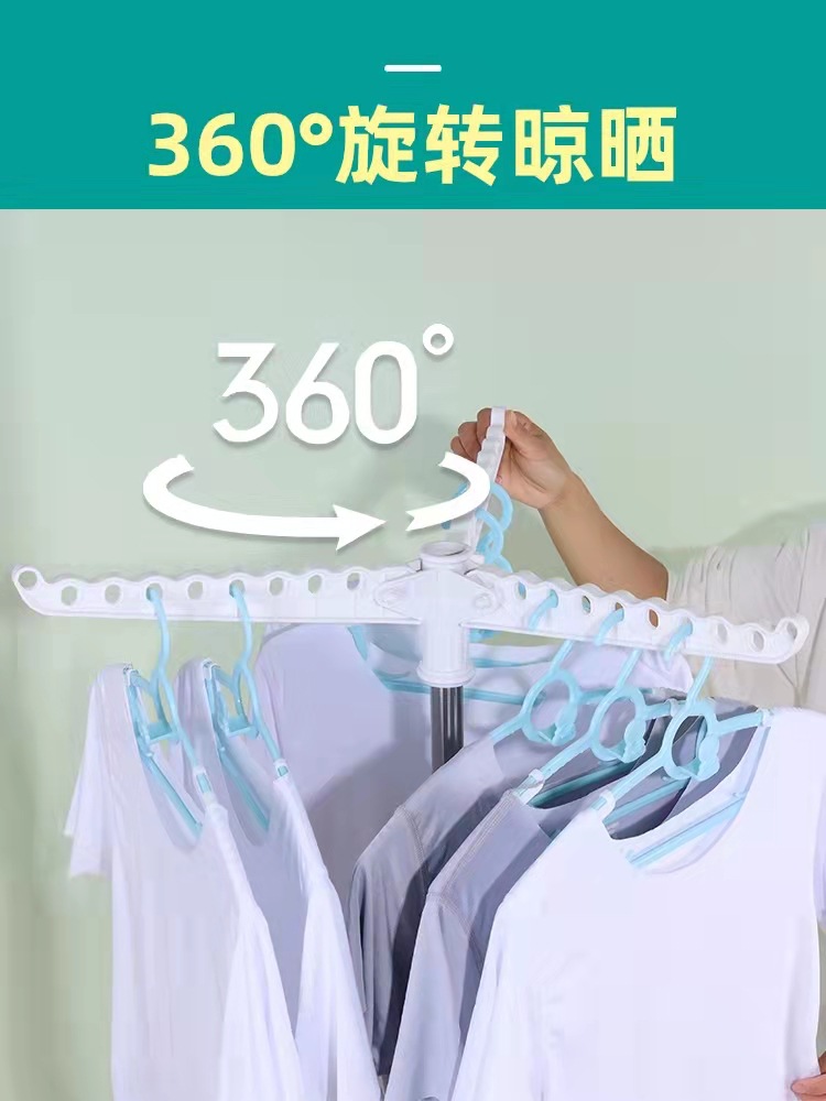 2022 New travel clothes rack, rotating and folding clothes drying rack, baby drying rack, infant clothes drying rack, floor-standing towel rack pic 2