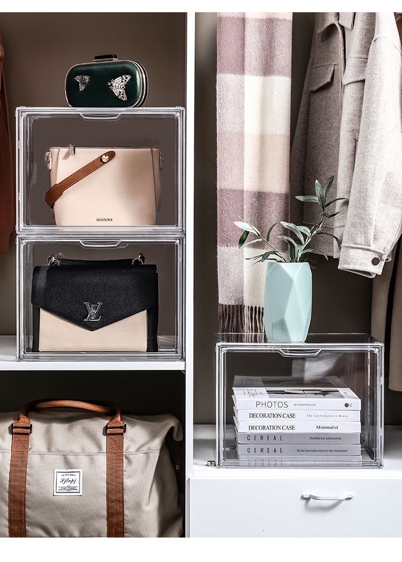 书本收纳盒大容量A4透明学生儿童绘本书桌整理箱子书架书柜储物筐详情19