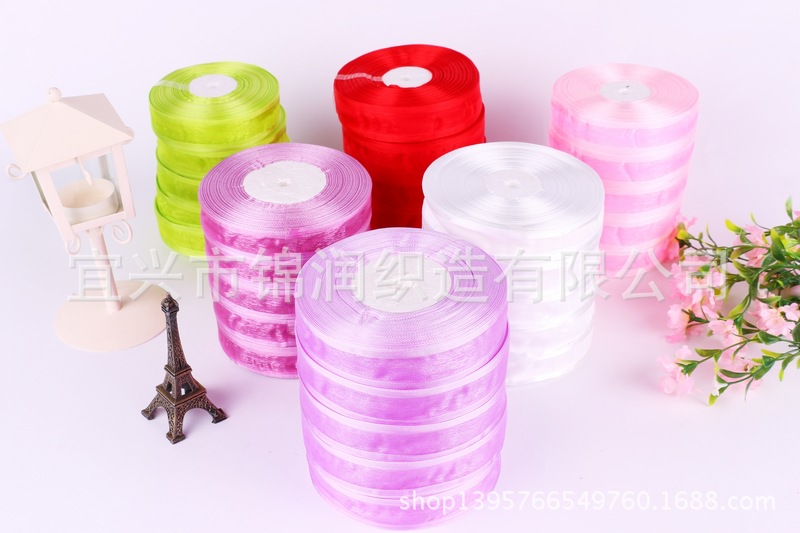 Hair accessory ribbon wide edge gauze ribbon and wide snow gauze ribbon 8 minutes 2.5cm wide edge snow gauze ribbon pic 3