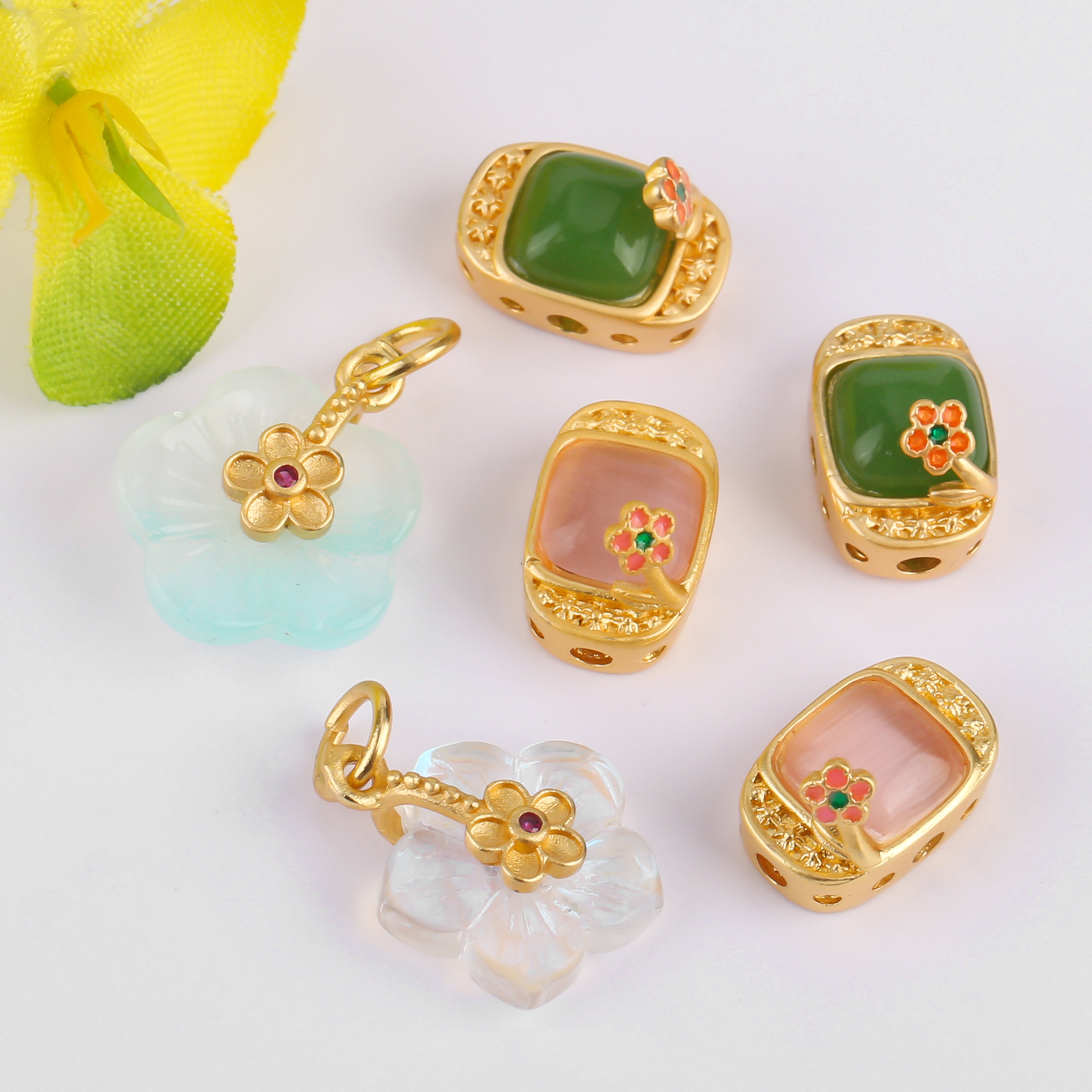 18k gold-plated color-preserving sand gold loose beads embossed lucky beads diy jewelry bracelets, necklaces, beaded sand gold accessories wholesale pic 7