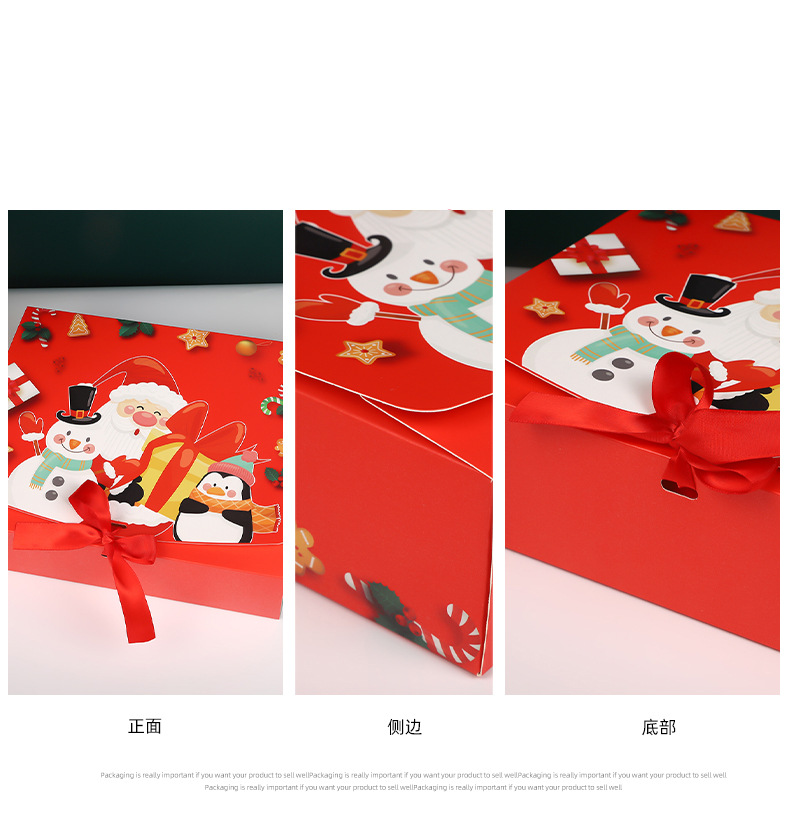 跨境蝴蝶结圣诞礼品盒平安夜糖果礼物苹果盒圣诞送礼礼品包装空盒详情6