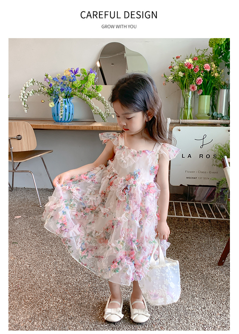 女童夏季公主裙2024新款洋气女宝宝夏装纱裙吊带裙子儿童装连衣裙详情2