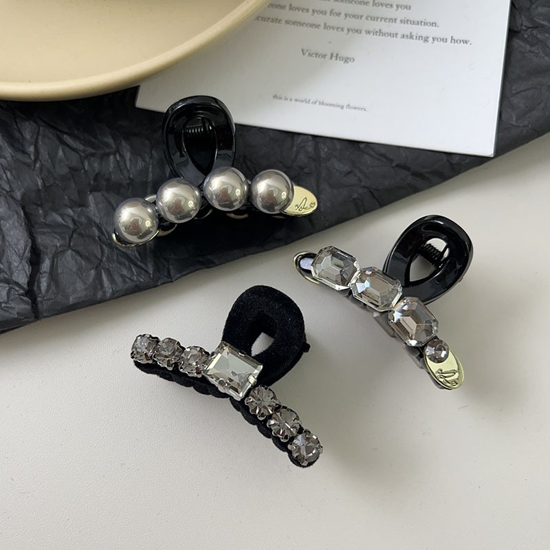 新款醋酸发夹刘海边夹韩国新款精致高级感简约珍珠一字鸭嘴夹发饰详情7