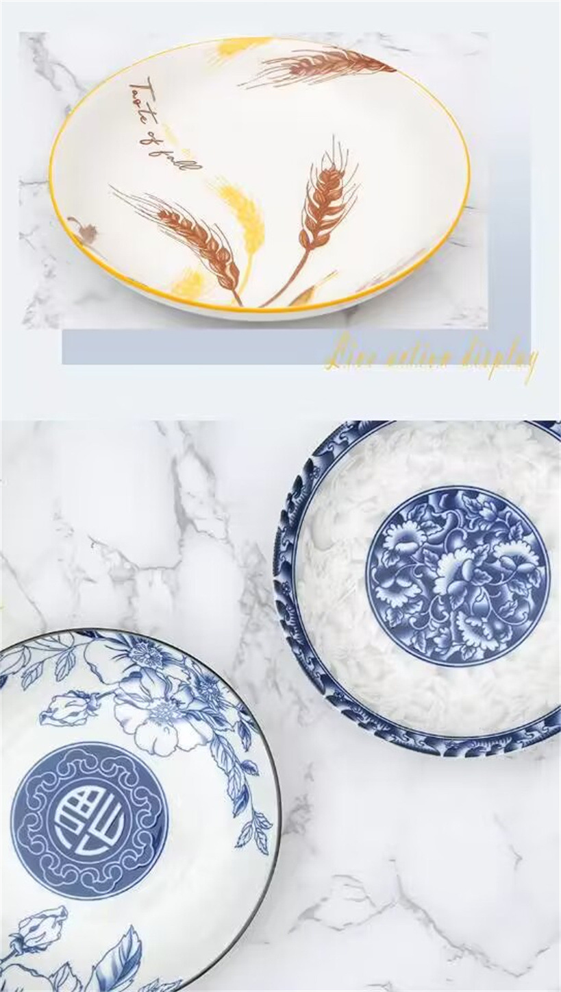 6.25-inch ceramic plates, first-grade round plates, ceramic fruit plates, bowls, plates, rice plates, tableware, vegetable basins, Yiwu products pic 45