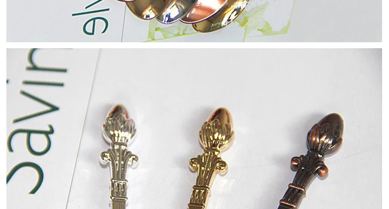 Elegant and charming, shy flower bud coffee spoon, retro long-handled spoon, alloy dessert spoon (JY50) pic 28