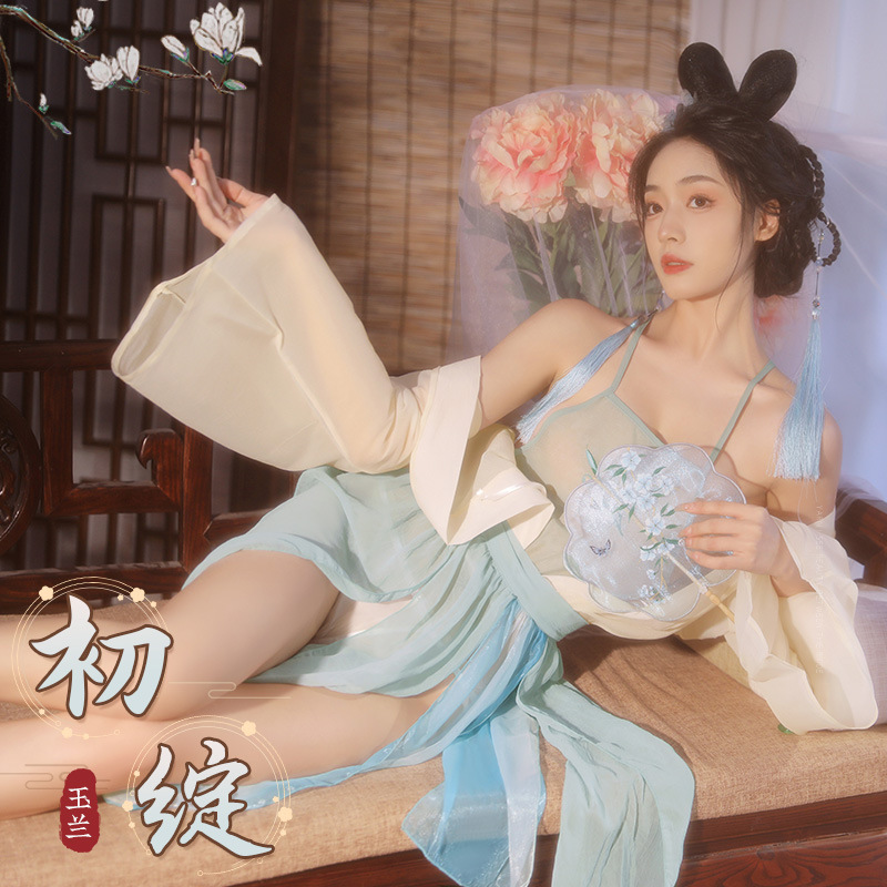 情趣纯欲汉服调情网纱透视诱惑睡衣火辣肚兜露乳内衣套装详情5