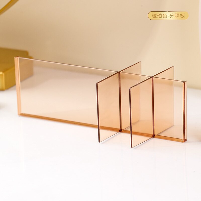 Light luxury multi-cell division desktop cosmetics storage box acrylic rectangular finishing box dresser skin care products pic 14
