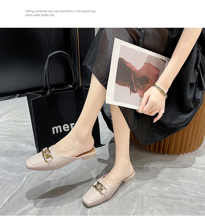 包头鞋女款时尚夏季外穿家用平底包头鞋休闲女士室外凉鞋详情5