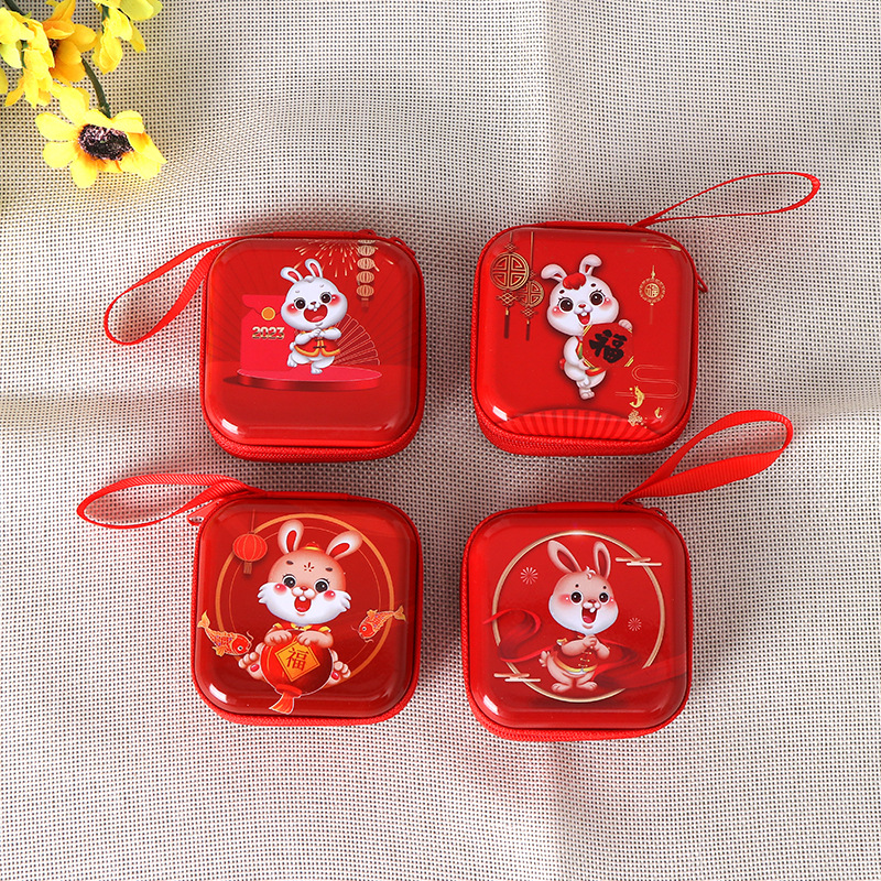 新年春节礼品 幼儿园礼物 儿童可爱创意马口铁迷你零钱包兔年现货详情3