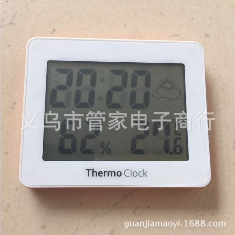 Electronic temperature and humidity meter, household indoor thermometer, temperature and humidity meter, lunar alarm clock stand, magnet BK855 pic 3