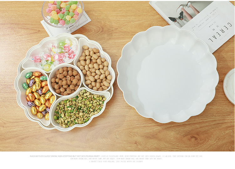 仿瓷大号5格南瓜密胺分格组合创意带盖婚庆干果盒糖果盒批发详情38