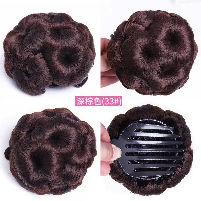 Cross-border special supply of high-temperature silk wigs, nine-flower coil hair sets, hair temples, ancient costume buns, hairpins, hair clips, hair bags, wig manufacturers pic 12