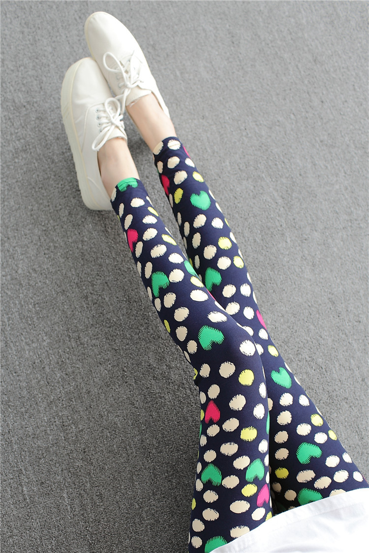 New spring dress, large-sized stretch, colorful star graffiti, personalized leggings for women pic 36