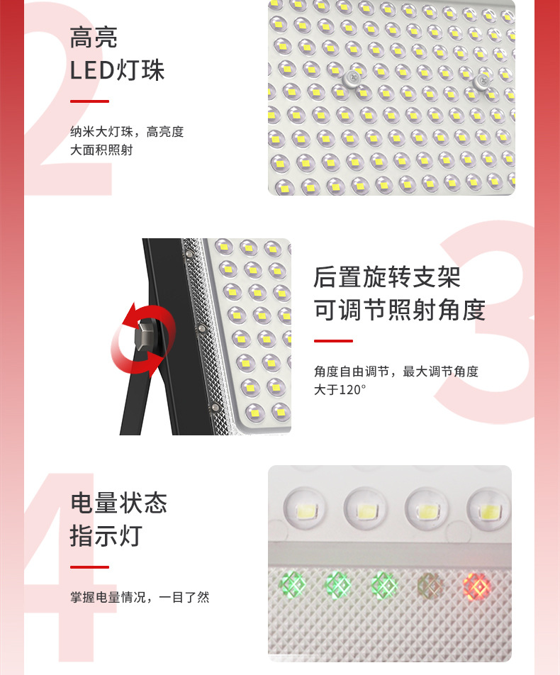 Zhongqian Optoelectronics solar floodlights, outdoor garden lights, New rural ultra-bright high-power outdoor solar lights pic 7