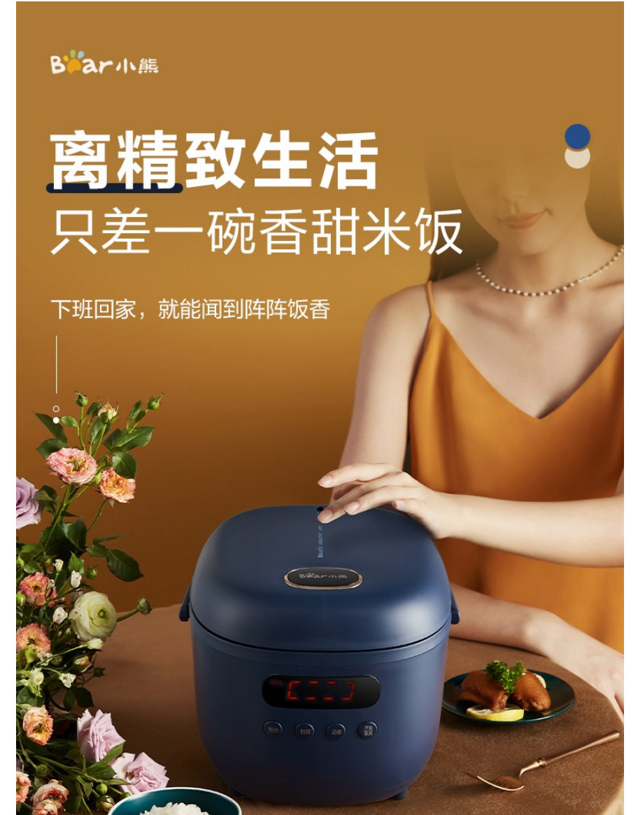 小熊DFB-B20N2迷你电饭煲2L多功能智能预约保温汤煮粥柴火饭礼品详情1