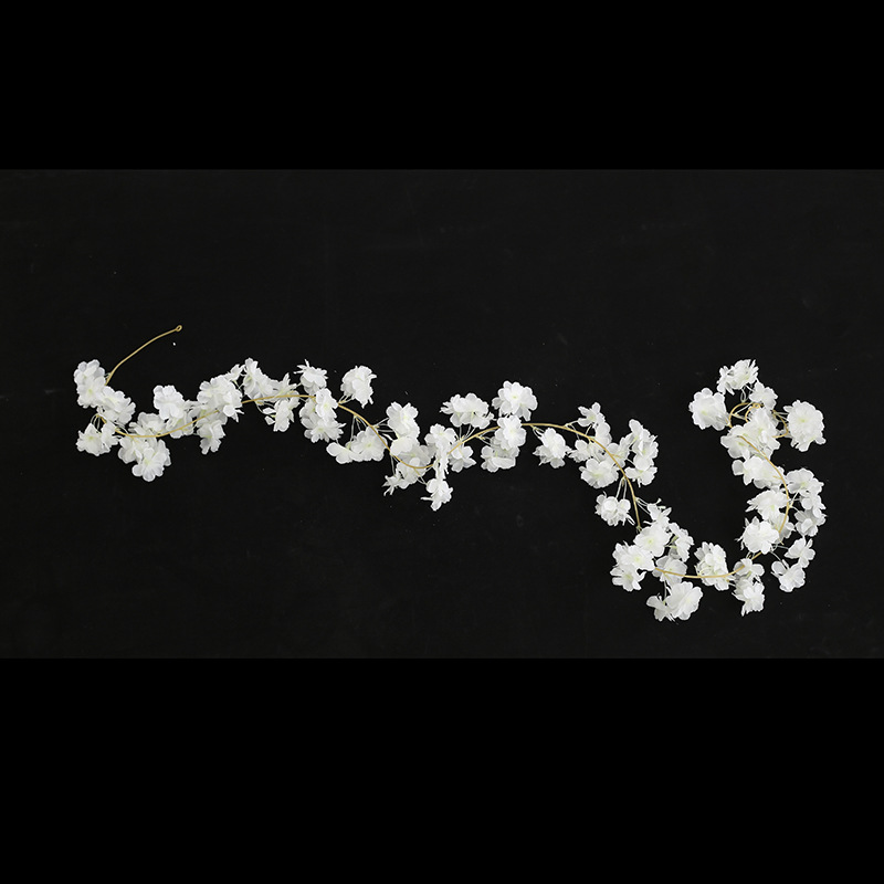 Cherry blossom vines entwined around air conditioning pipes, covering flower stalk trees, simulated peach blossoms, decorative flower vines, artificial flower vines pic 6