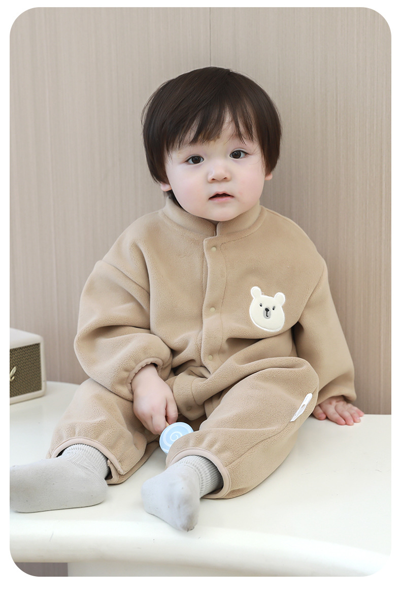 婴儿春秋衣服奥粒绒连体衣新生儿男女哈衣宝宝婴幼儿睡衣长袖爬服详情20
