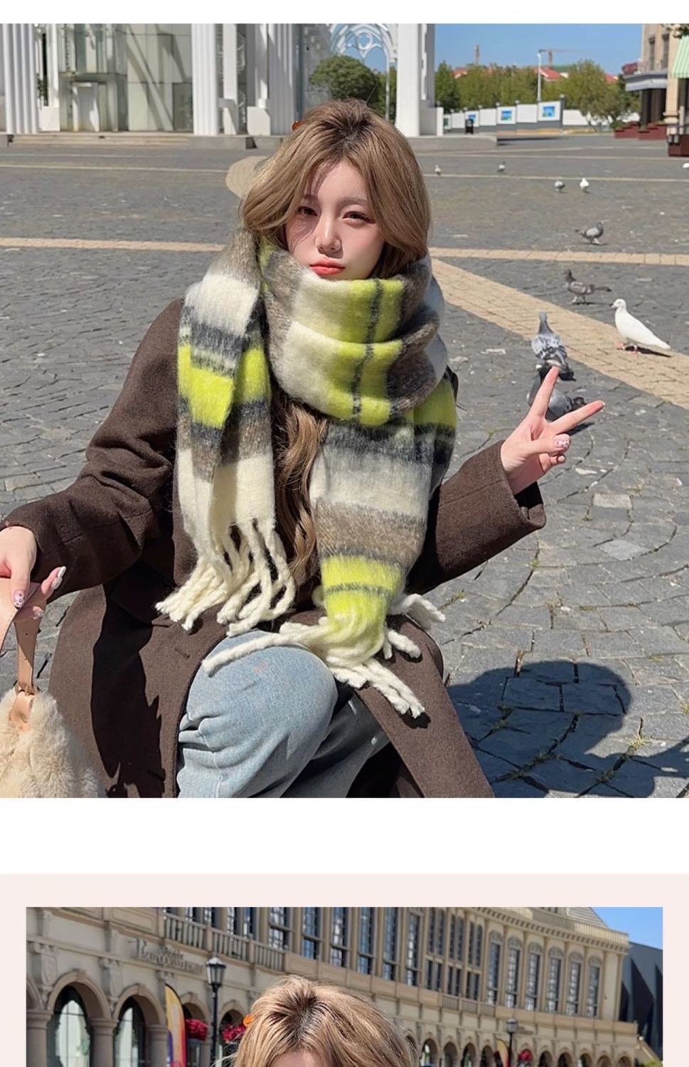 Merad sentido bufanda mujeres invierno 2024 nueva versión coreana multiplo engrosado mahai peluche caliente cuello cuello otoño pic 17