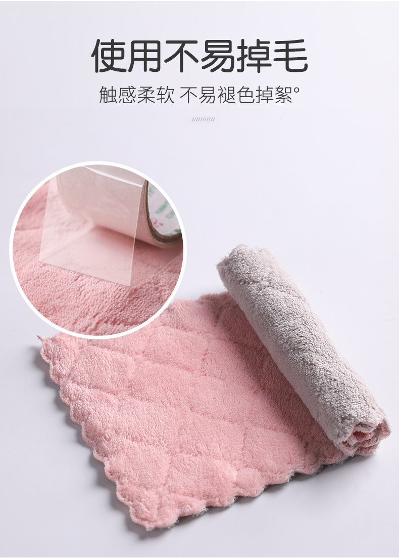 Scouring pads, daily cleaning cloths, kitchen and household absorbent dishcloths, thickened dishwashing towels that do not shed fibers and are easy to clean pic 12