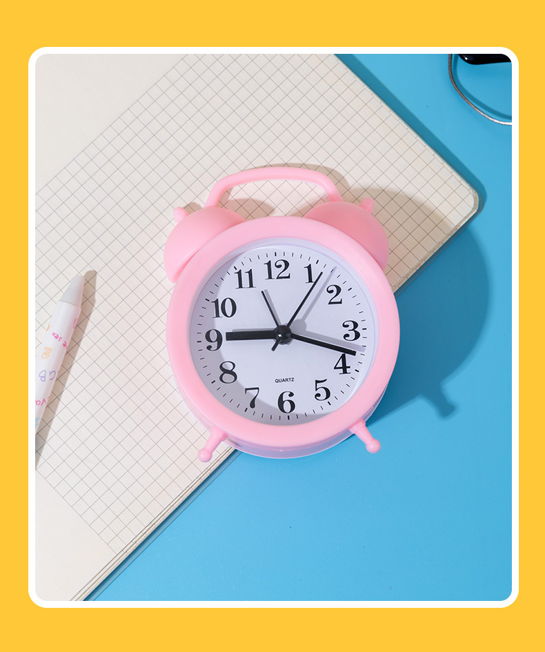 Cartoon alarm clock, creative bedroom bedside alarm clock, living room digital plastic clock, student Shuangling decorated small table clock pic 14