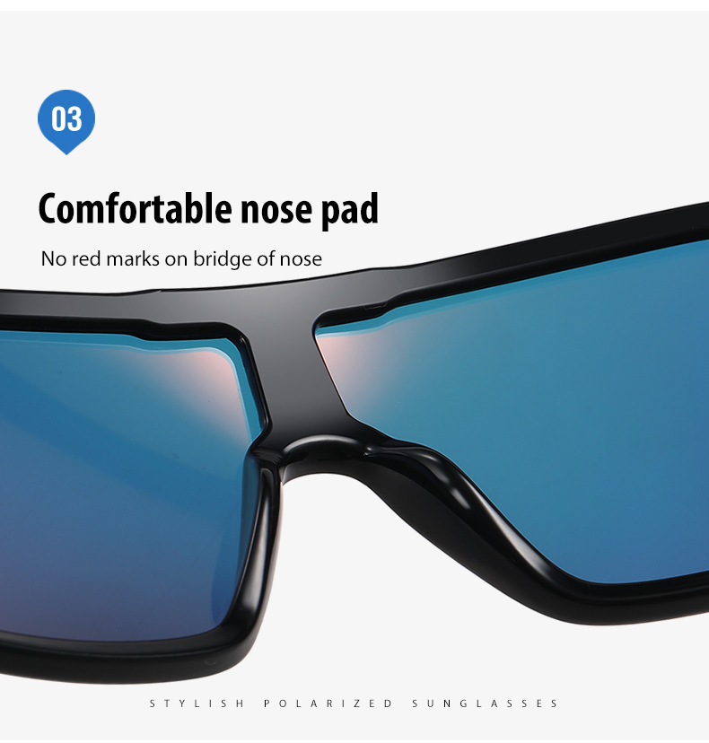 New one-piece large-frame outdoor sports sunglasses, cross-border polarized and colorful cycling sunglasses, trendy sunglasses 3086 pic 15