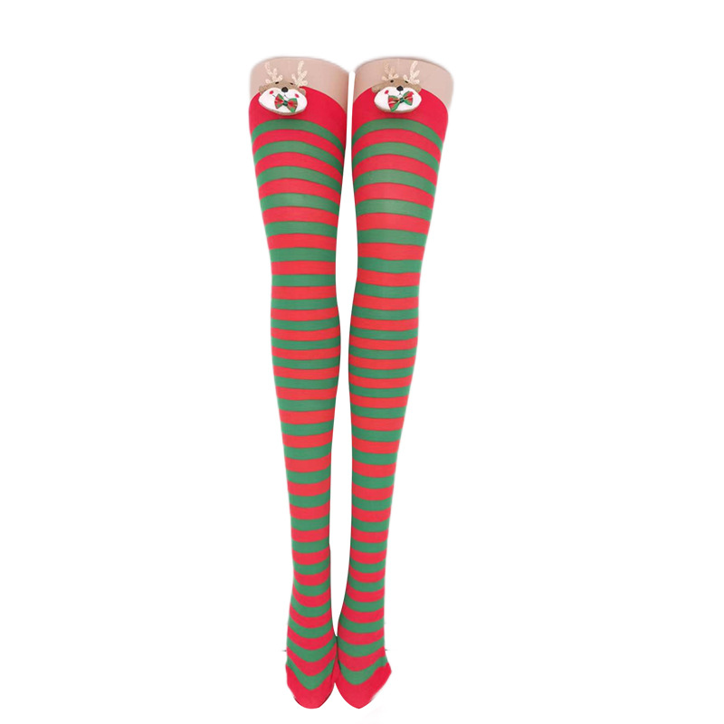 Suministro de fábrica calcetines de navidad ropa de fiesta accesorios calcetines de navidad sobre la rodilla medias de arco pic 17