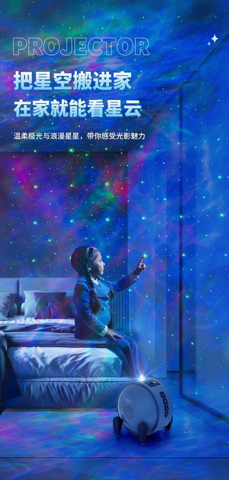 梦幻星空投影仪高清激光投影灯梦幻儿童玩具满天星智能语音氛围灯详情2