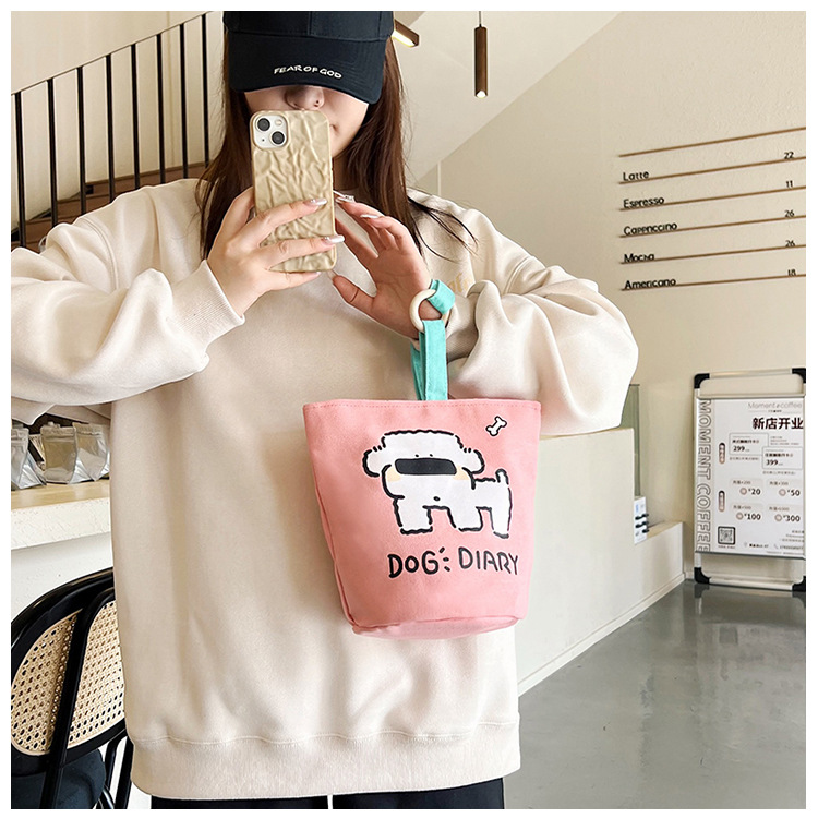 上班族便携妈咪帆布包购物学生可爱水桶型手拎便当带饭盒手提包女详情18