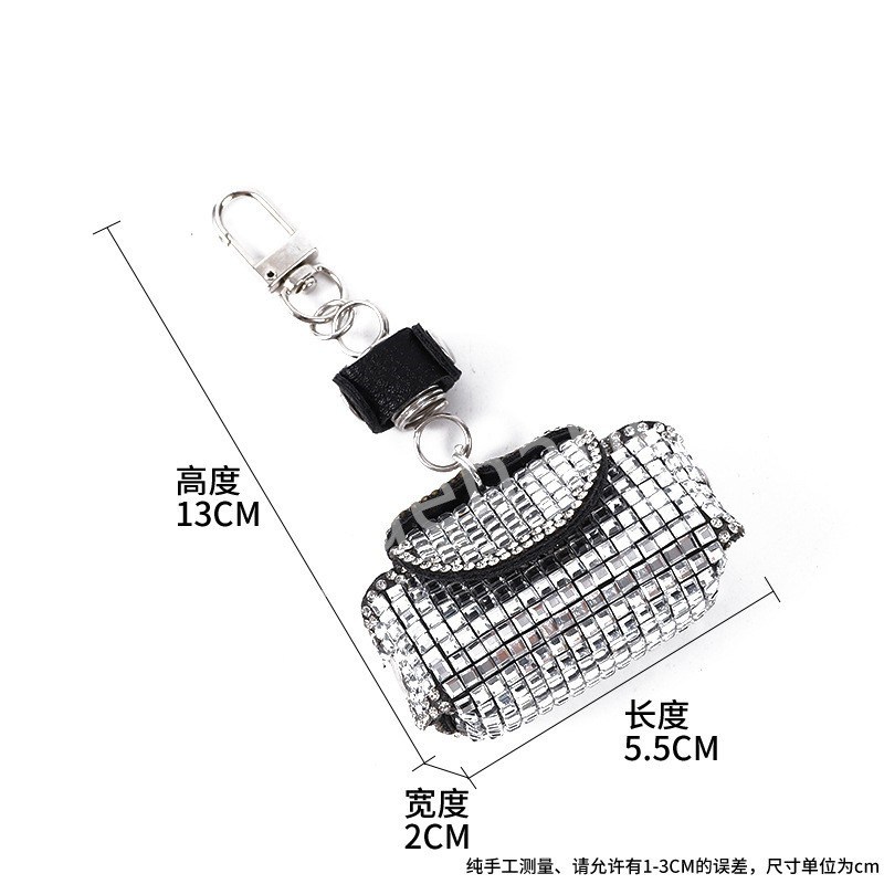 跨境电商时尚创意水钻玻璃皮革ins迷你包包钥匙扣腰链腰包 潮流包详情8