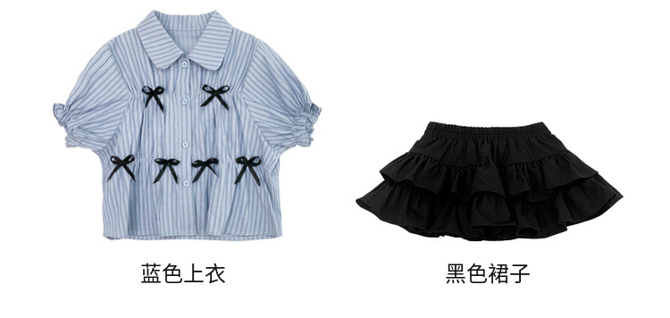 女童衬衫2024夏装新款韩版童装上衣洋气宝宝娃娃衫儿童短裙蛋糕裙详情9