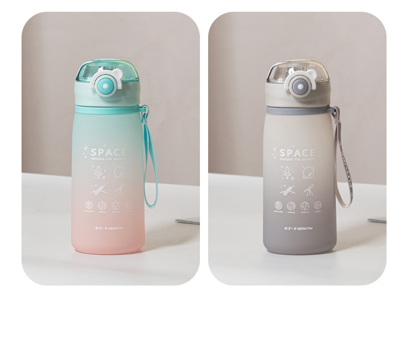 Yiben Hengjiu Xinghe matte plastic water cup with a gradient high appearance level, large capacity, simple and portable student space cup pic 9