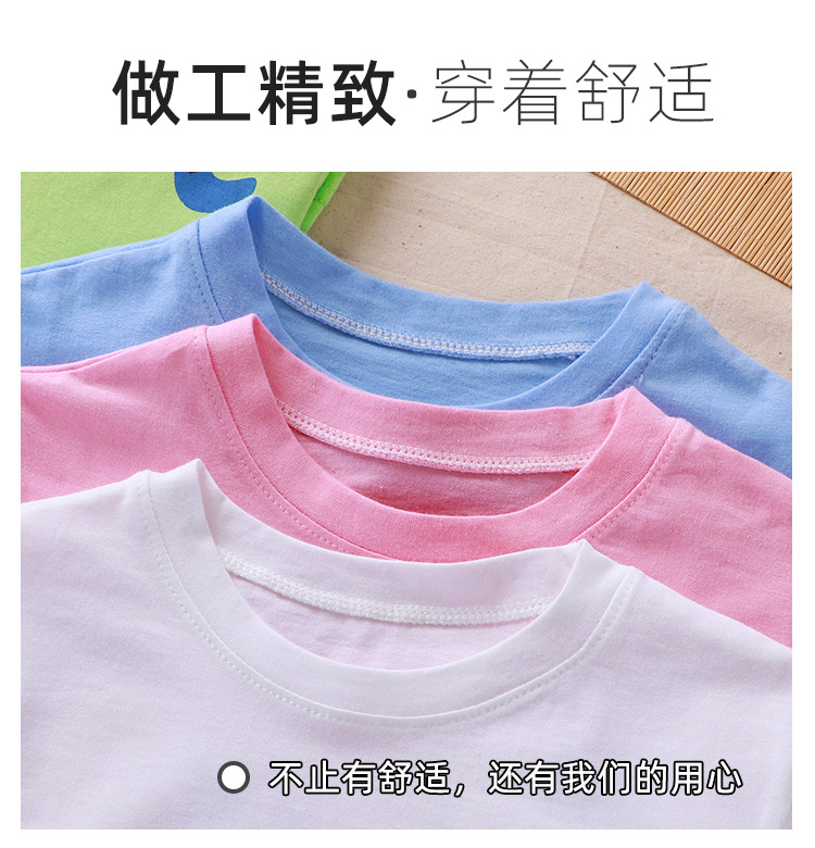 2023夏季新款儿童短袖t恤男童女童圆领洋气薄款休闲卡通印花童装详情3