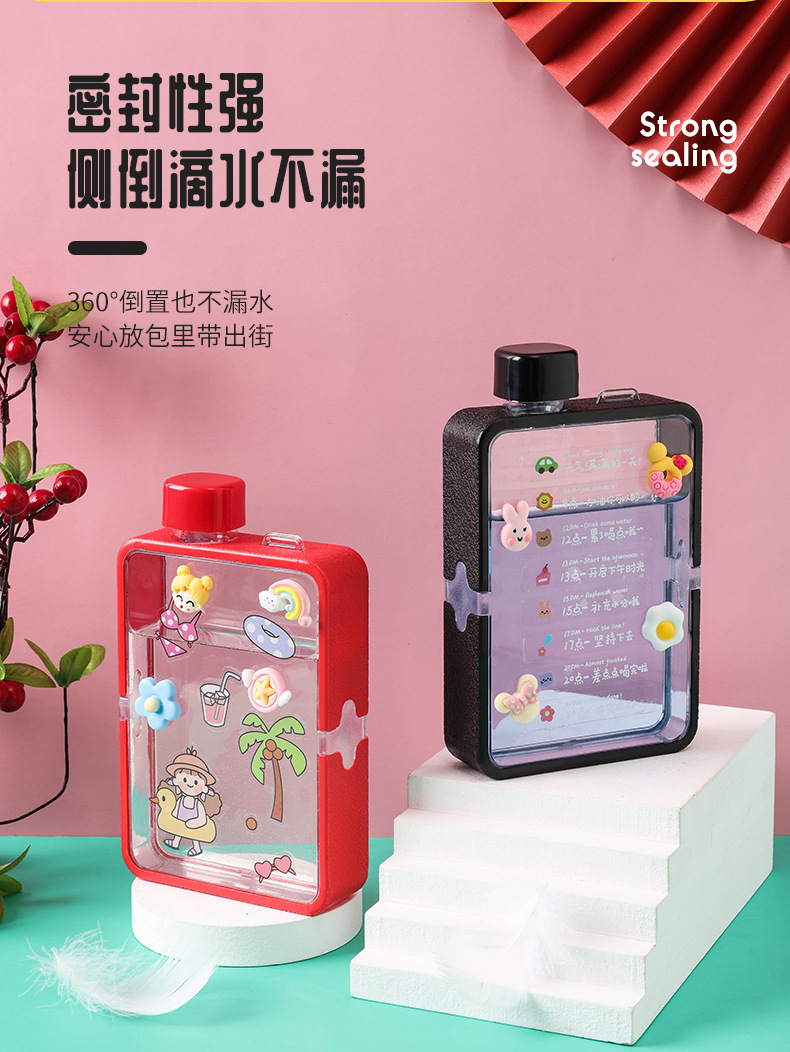 X49-A5-C flat ins water cup, high appearance level, popular online water bottle, Korean style portable water cup for male and female students pic 11