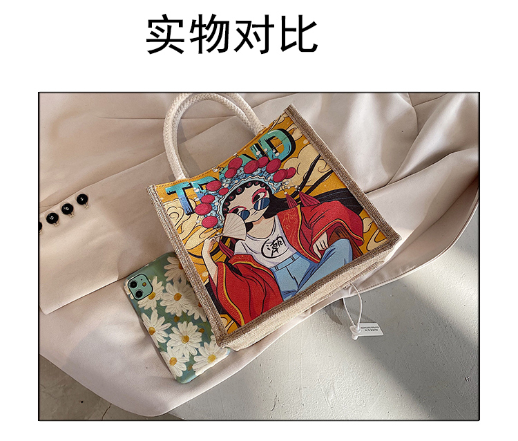 国潮少女帆布包女ins风单肩包风2020新款潮民族风复古麻布手提袋详情7