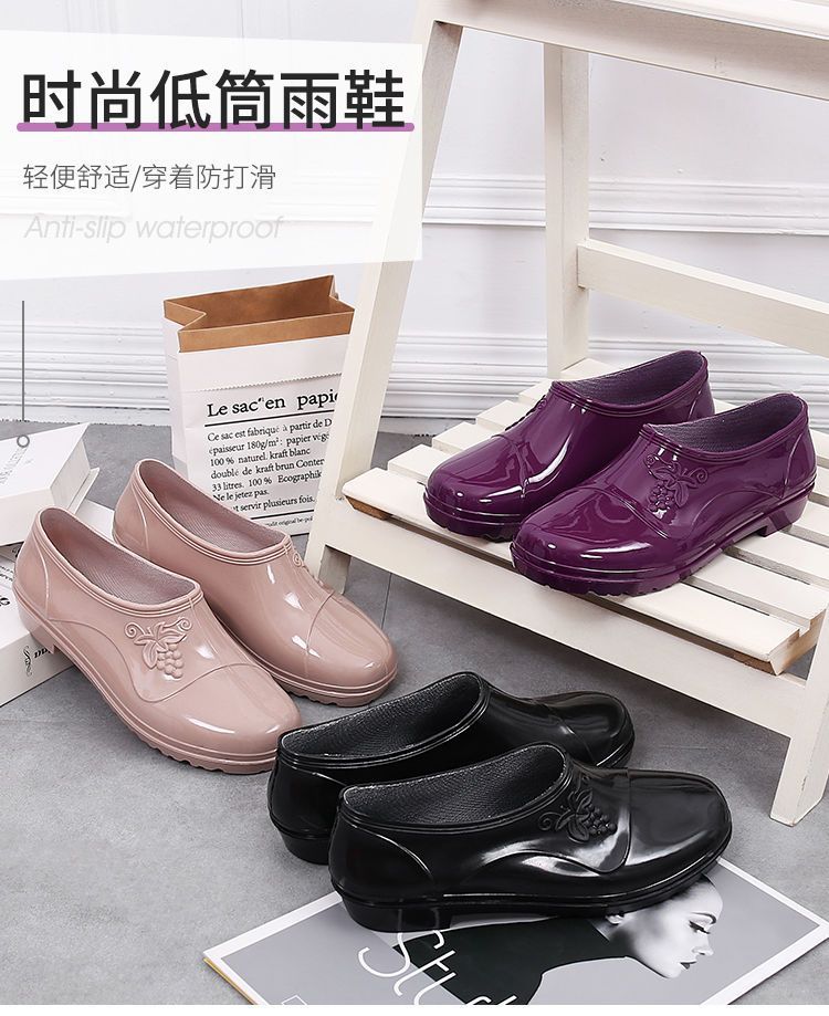 一件代发新款雨水鞋女四季时尚低帮厨房防滑中加厚加棉绒雪地靴详情9