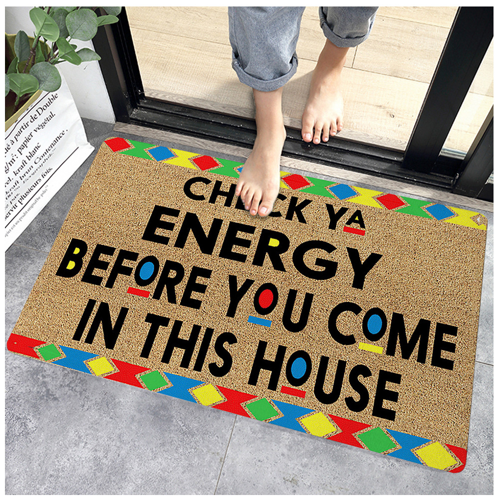 跨境亚马逊爆款数码印花橡胶地垫入户门厅地毯家用门口入门脚垫子详情1