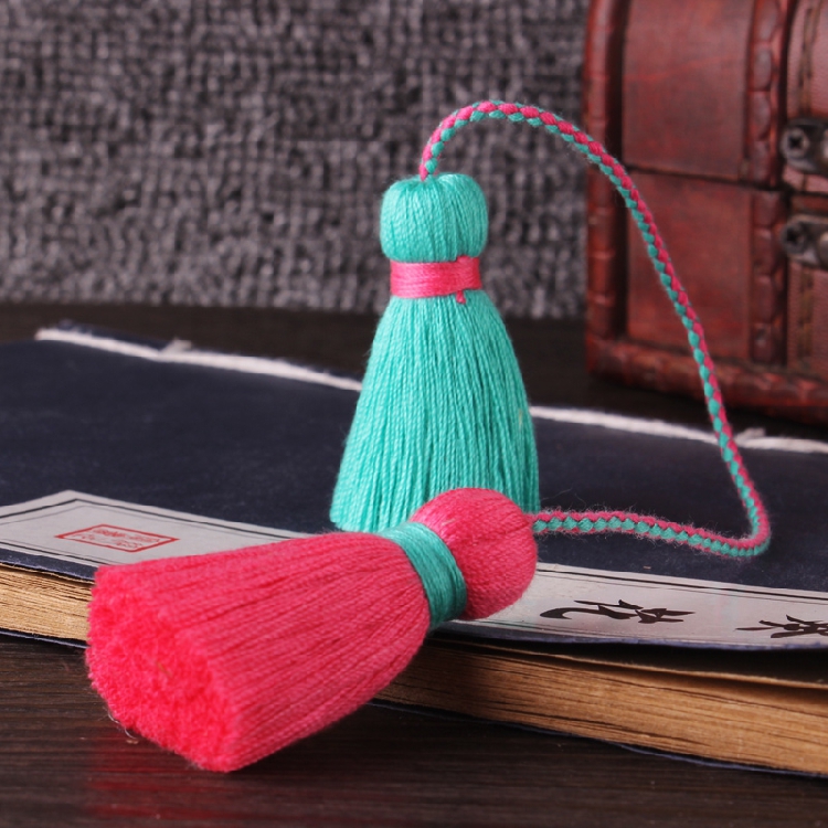 New color-offset double-ended cotton thread tassel handcrafted clothing, cheongsam with lapel button and Chinese-style classical tassel pendant pic 27