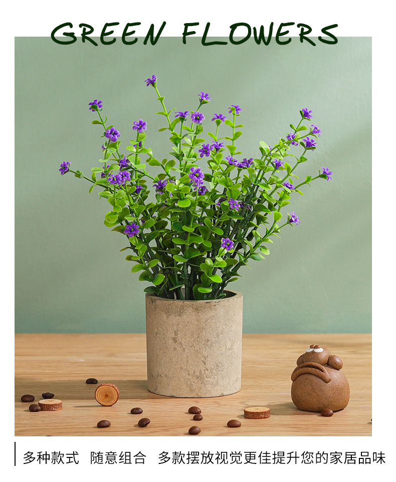 Wholesale artificial plant bonsai, home living room decorative items, fresh and simple potted flowers, artificial flower sets, artificial potted plants pic 9