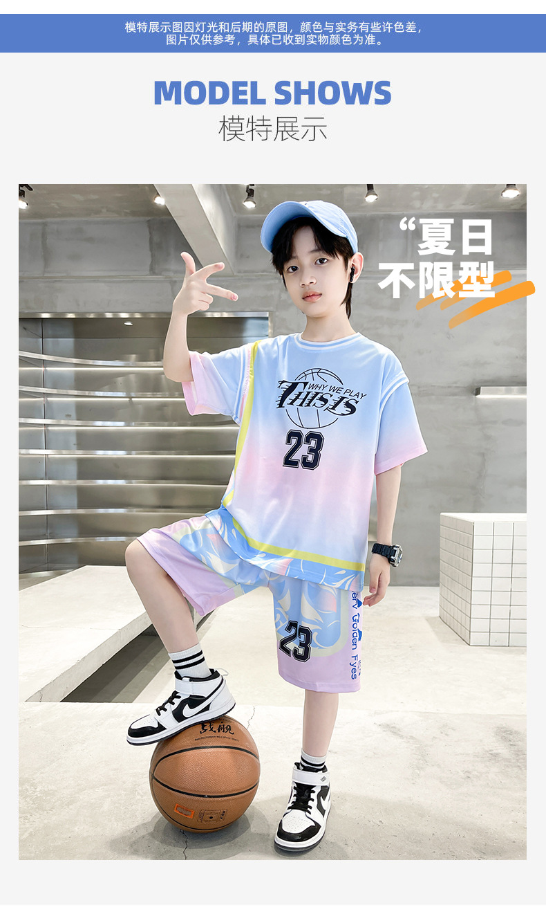 男童夏装球服篮球服速干套装男孩夏季中大童2023新款儿童运动球衣详情7